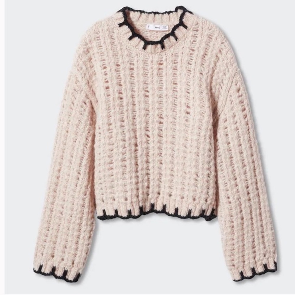 Mango MNG | Contrast Trim Wool Blend Sweater New with Tags! - Picture 2 of 9
